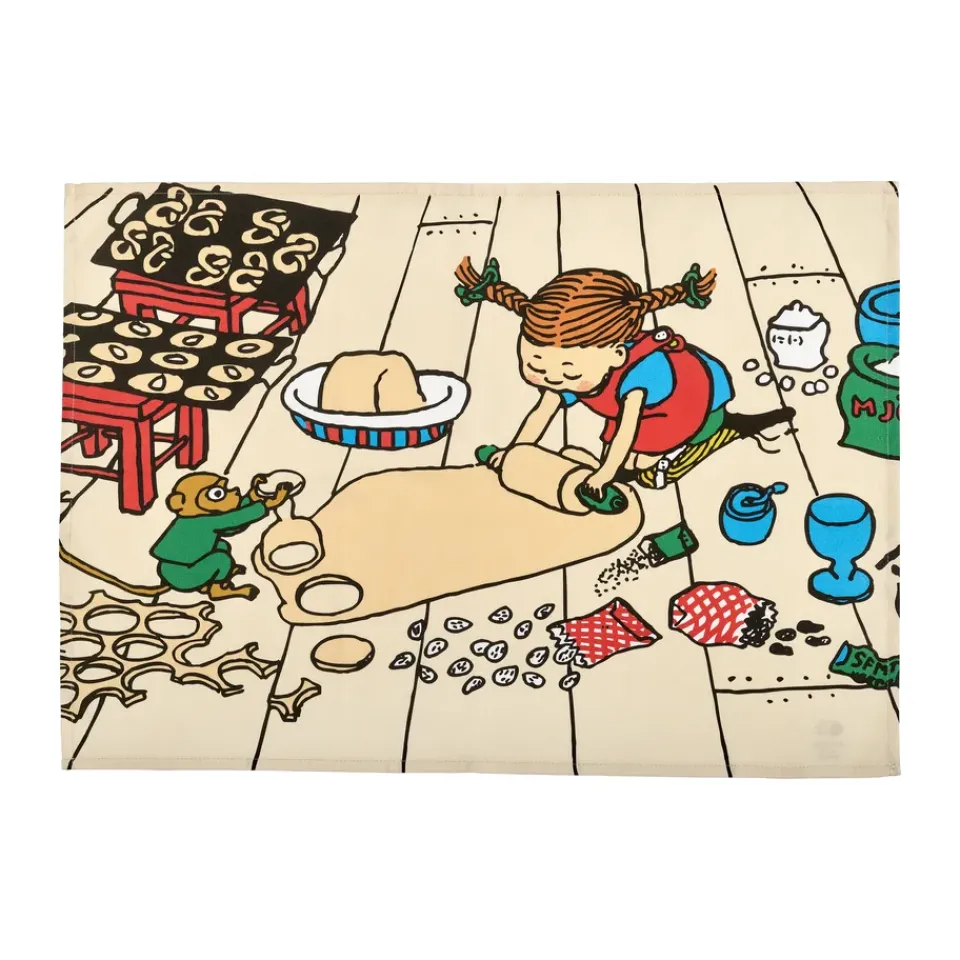 Christmas Hand & Tea Towels|Kitchen Tea Towels^Muurla Pippi kitchen towel 50x70 cm, Baking Beige