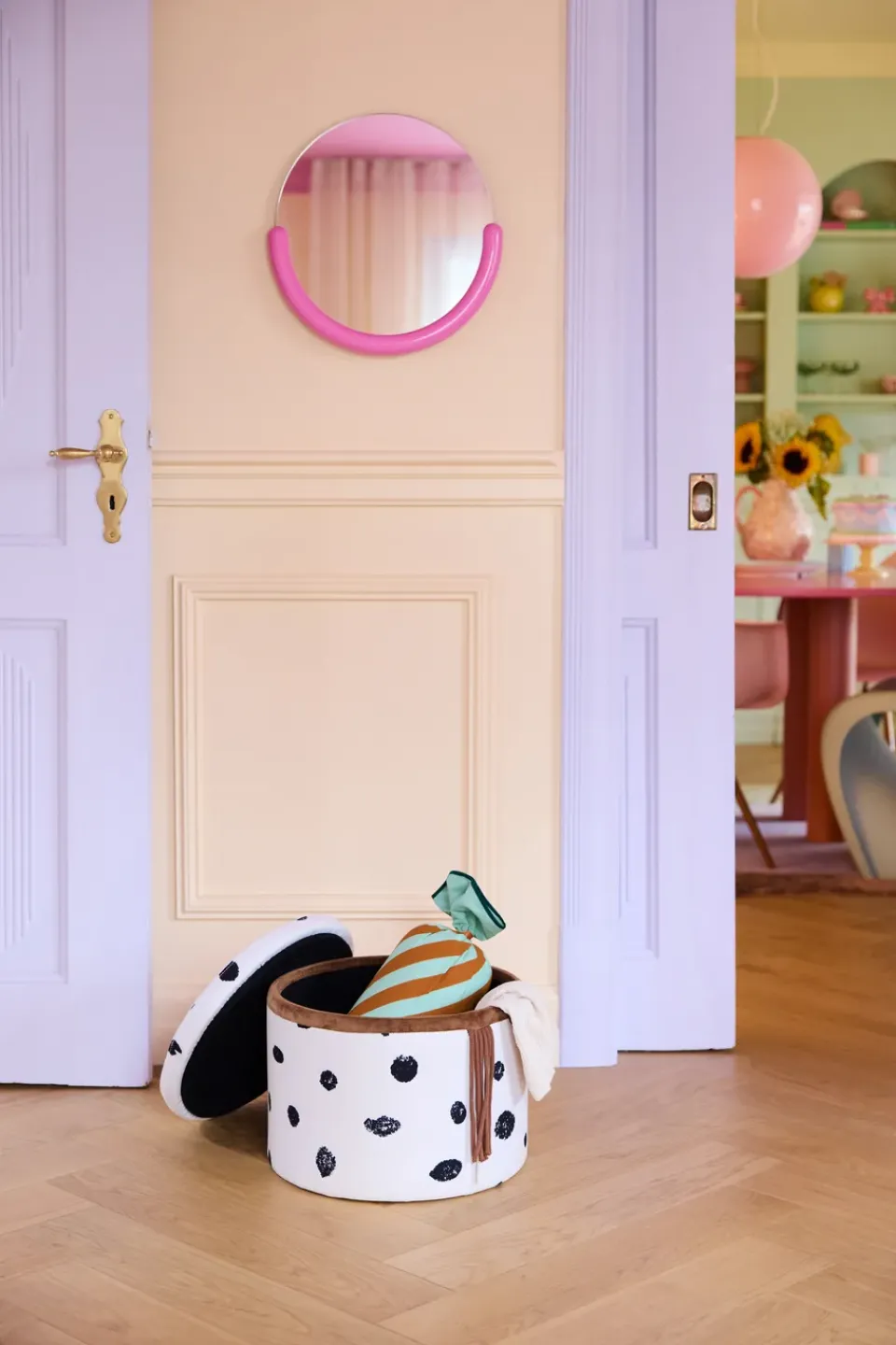 Discount Kid's Concept Pippi pouf with storage Ø40x30.5 cm, Multi