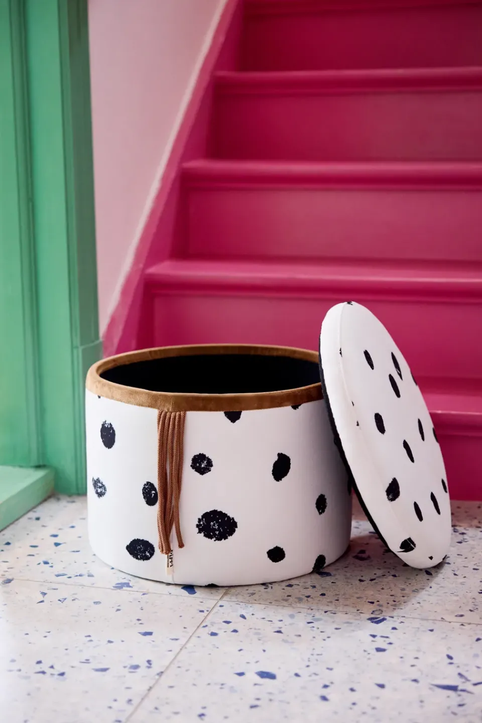 Discount Kid's Concept Pippi pouf with storage Ø40x30.5 cm, Multi