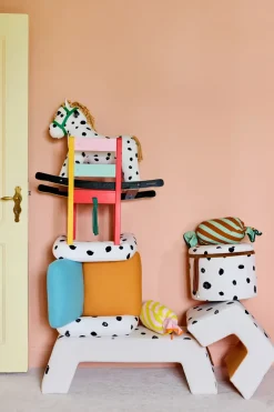 Discount Kid's Concept Pippi pouf with storage Ø40x30.5 cm, Multi