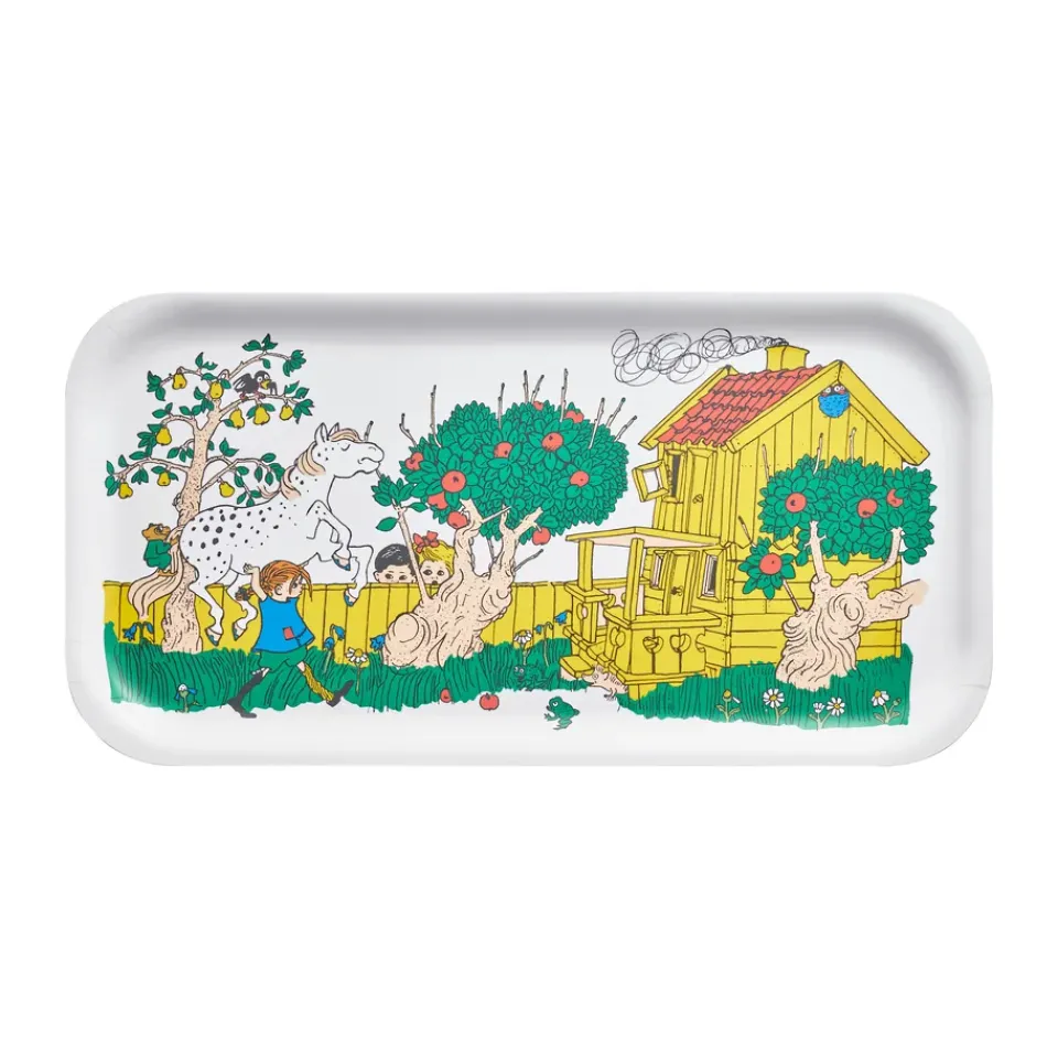 Muurla Pippi tray 22x43 cm, The Way Home White