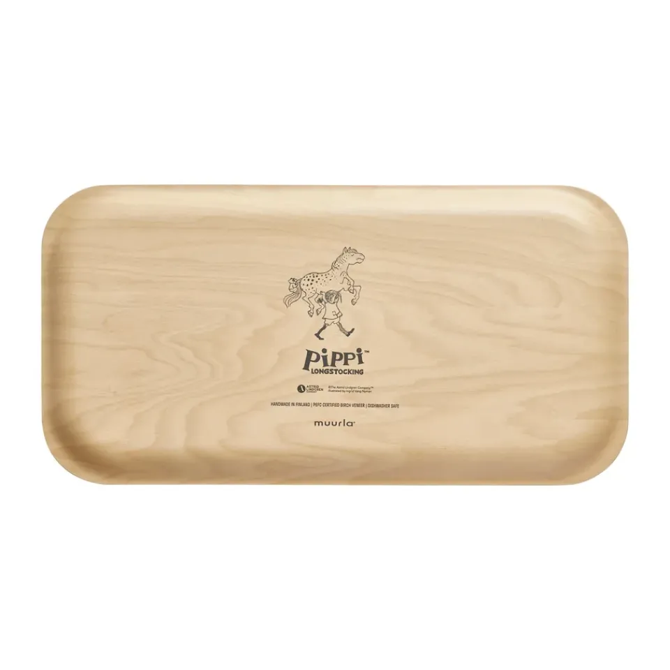 Muurla Pippi tray 22x43 cm, The Way Home White