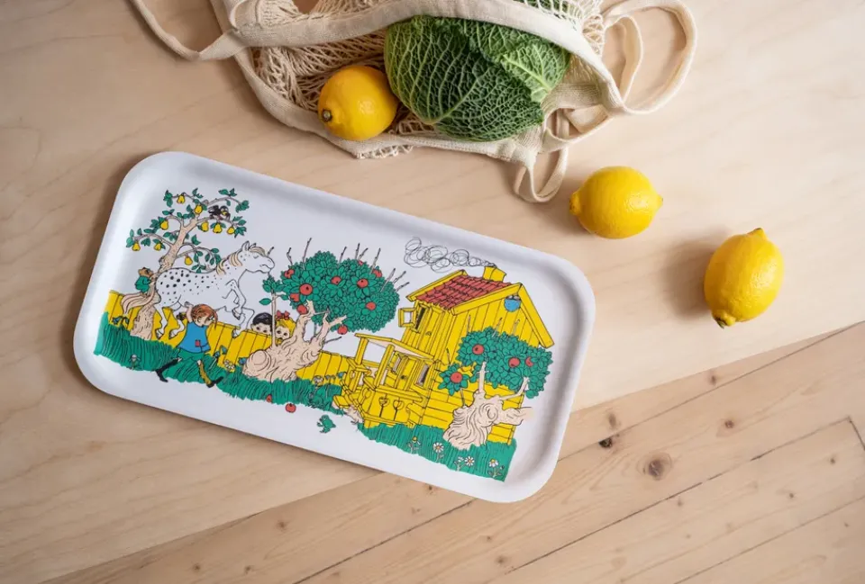 Muurla Pippi tray 22x43 cm, The Way Home White