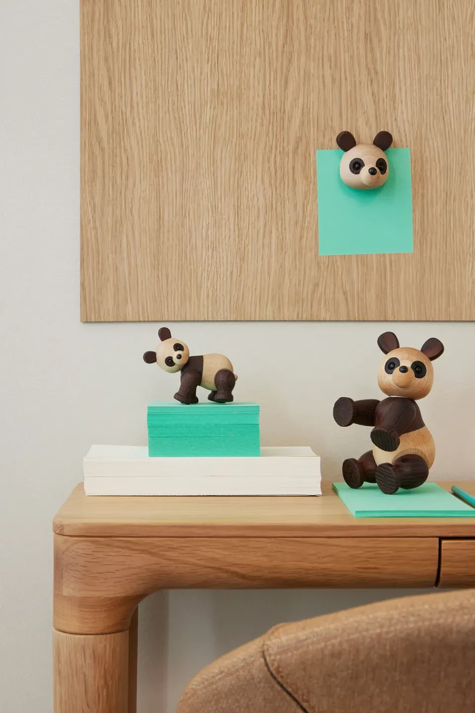 Wooden Figures^Spring Copenhagen Pixi Panda decoration maple 9 cm, Brown