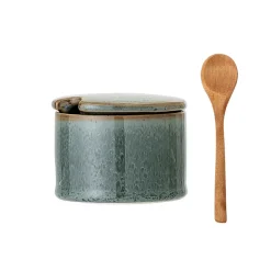 Sugar Bowls^Bloomingville Pixie jar with lid and spoon, Green