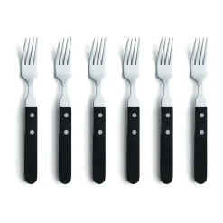 Discount Amefa Pizza grill fork 6-pack, Black Silver-coloured