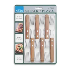 Steak Knives^Amefa Pizza grill fork 6-pack, Oak
