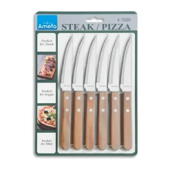 Steak Knives|Table Cutlery^Amefa Pizza grill knife 6-pack, Oak