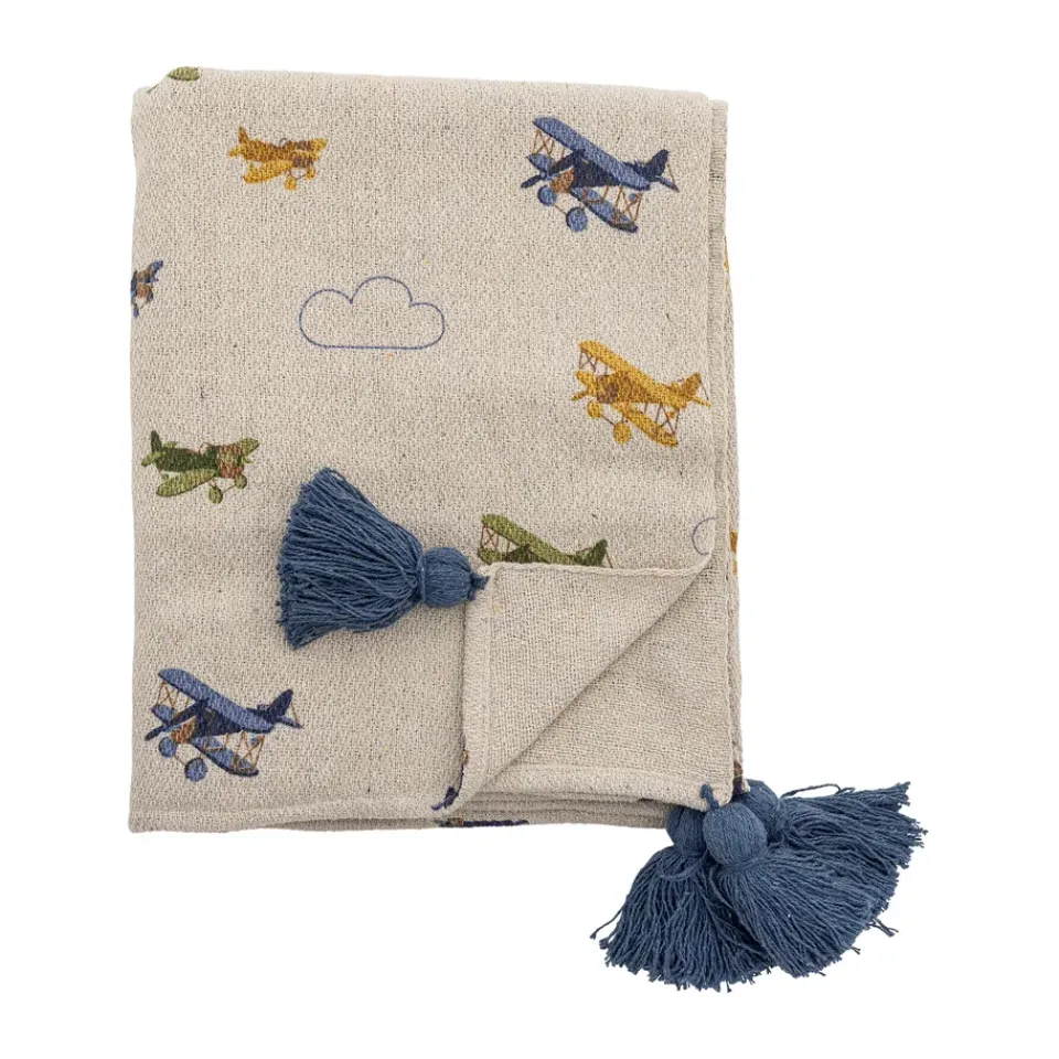 Sale Bloomingville Plain fleece blanket 130x160 cm, Nature White