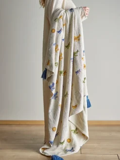 Sale Bloomingville Plain fleece blanket 130x160 cm, Nature White