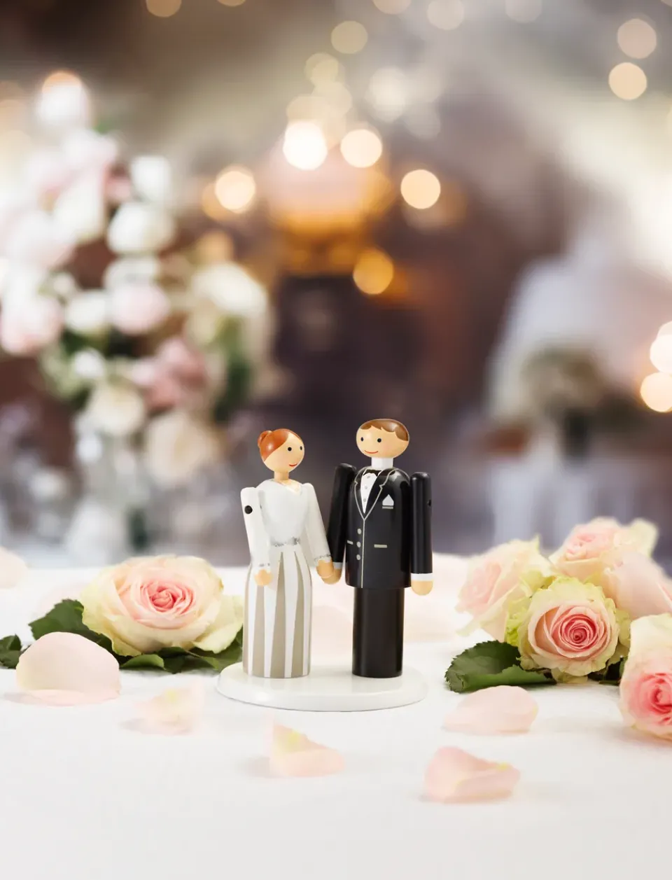 Wooden Figures^Kay Bojesen Denmark Platform for Kay Bojesen bridal pair, White