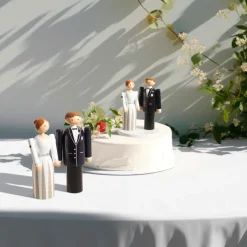 Wooden Figures^Kay Bojesen Denmark Platform for Kay Bojesen bridal pair, White