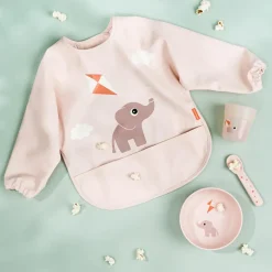 Bibs^Done by deer Playground bib with sleeve, Powder Beige