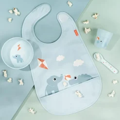 New Done by deer Playground bib with velcro, Blue