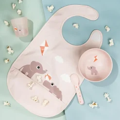 Bibs^Done by deer Playground bib with velcro, Powder Beige