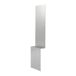 Outlet Muuto Pleat wall mirror, Polished steel, 227x57 cm Grey
