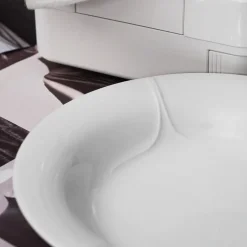 Clearance Rörstrand Pli Blanc deep plate 23 cm, White