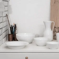 Clearance Rörstrand Pli Blanc deep plate 23 cm, White