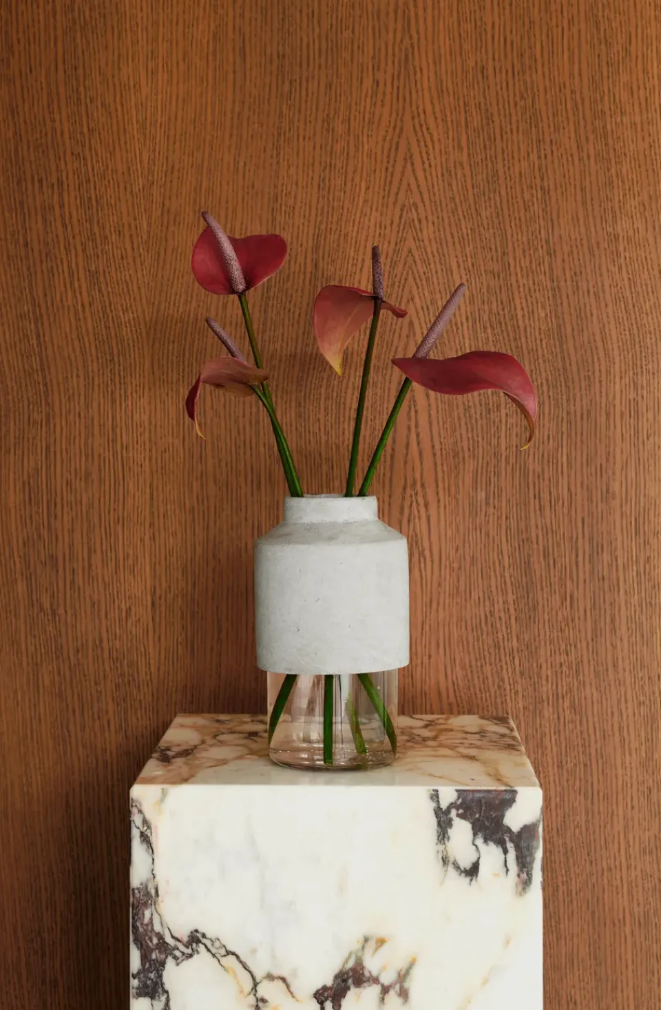 Audo Copenhagen Plinth tall sidetable 30x30x51 cm, rose Multi