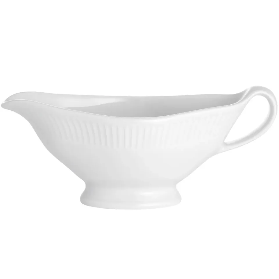 Sauce & Gravy Boats^Pillivuyt Plissé sauce plate with handle 32 cl, White