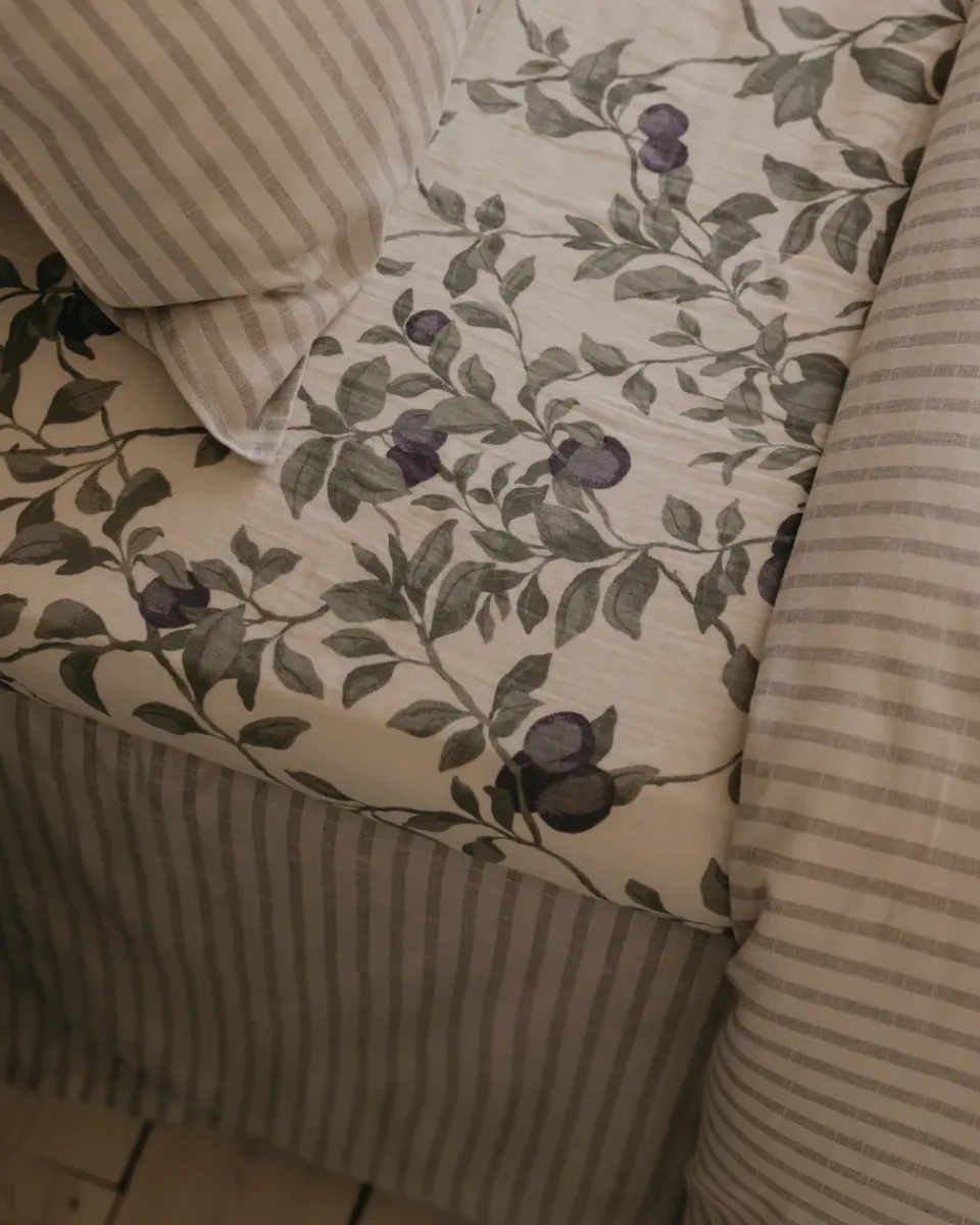 Bed Sheets^Garbo&Friends Plum Muslin fitted sheet, 180x200x30 cm Beige
