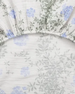 Sale Garbo&Friends Plumbago Muslin fitted sheet, 70x140x20 cm Blue