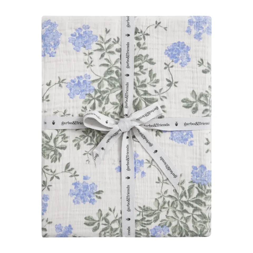 Bed Sheets^Garbo&Friends Plumbago Muslin fitted sheet, 180x200x30 cm Blue