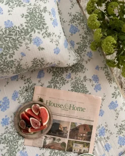 Hot Garbo&Friends Plumbago Muslin fitted sheet, 90x200x30 cm Blue