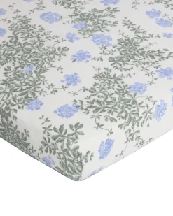 Hot Garbo&Friends Plumbago Muslin fitted sheet, 90x200x30 cm Blue
