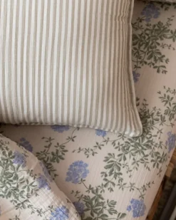 Hot Garbo&Friends Plumbago Muslin fitted sheet, 90x200x30 cm Blue