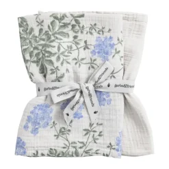 Best Garbo&Friends Plumbago Muslin small blanket 2 pieces, 60x60 cm Blue