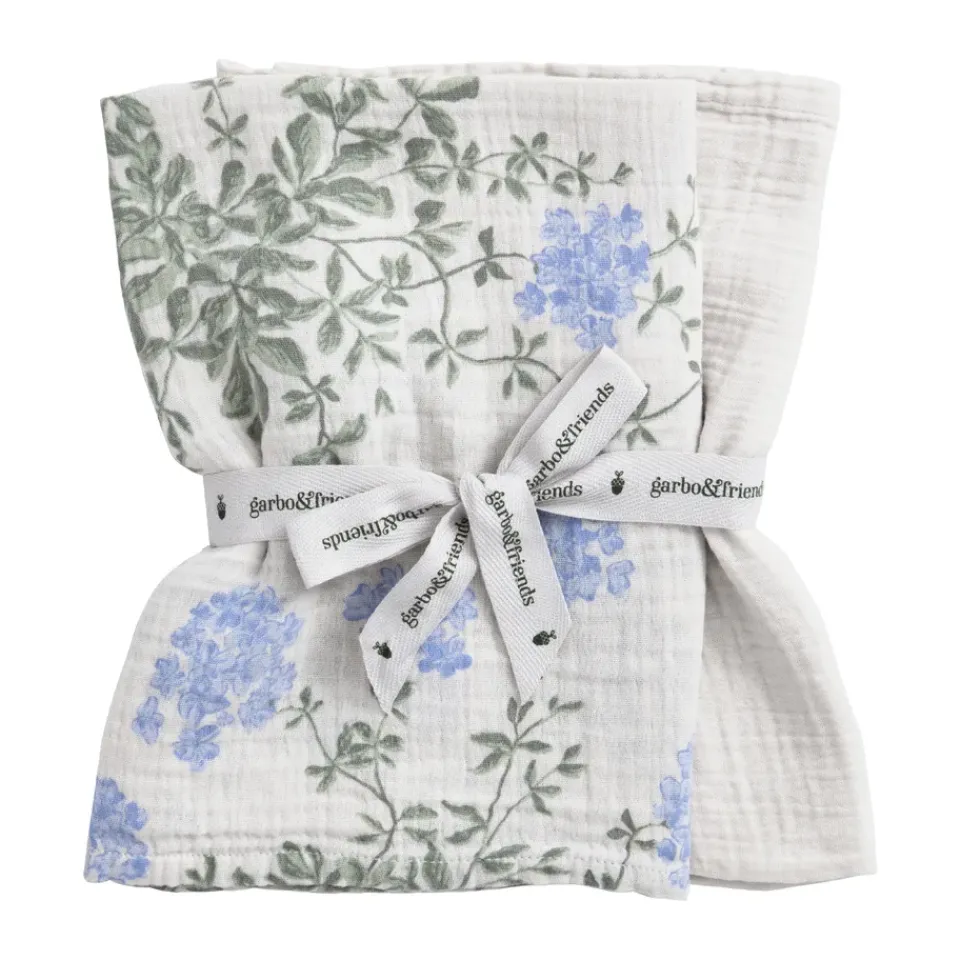 Best Garbo&Friends Plumbago Muslin small blanket 2 pieces, 60x60 cm Blue