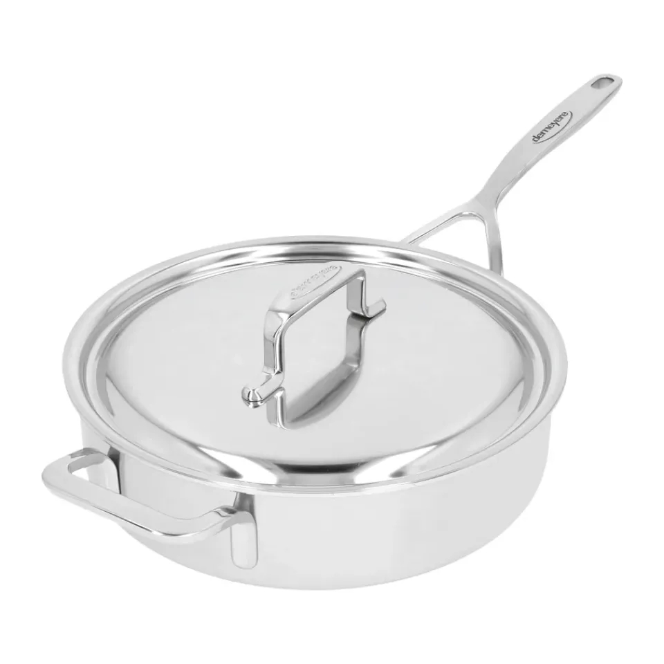 Best Demeyere 5-Plus deep frying pan with lid stainless steel, Ø24 cm Silver-coloured