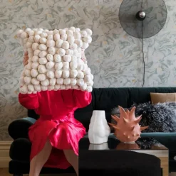Cushions^Byon Pom Pom cushion 45x45 cm, Off White