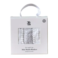 Outlet Jack o Juno Pom Pom muslin blanket 40x40 cm 3-pack, Pearl & Giraffe gray White