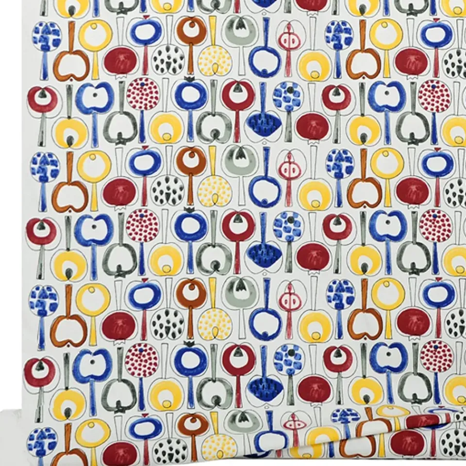 Almedahls Pomona oilcloth, multi BlueYellowRed