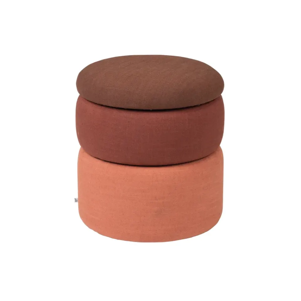 Outlet Broste Copenhagen Pond pouffe 42 cm, Rusty shades RedBrownOrange