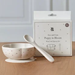 Children's Tableware|Table Settings & Starter Sets^Jack o Juno Poppy in Bloom 2 pieces, Poppy Print White