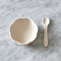 Children's Tableware|Table Settings & Starter Sets^Jack o Juno Poppy in Bloom 2 pieces, Poppy Print White
