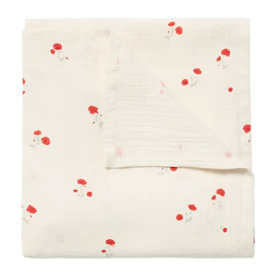 Clearance Garbo&Friends Poppy Muslin swaddle blanket, 110x110 cm Red