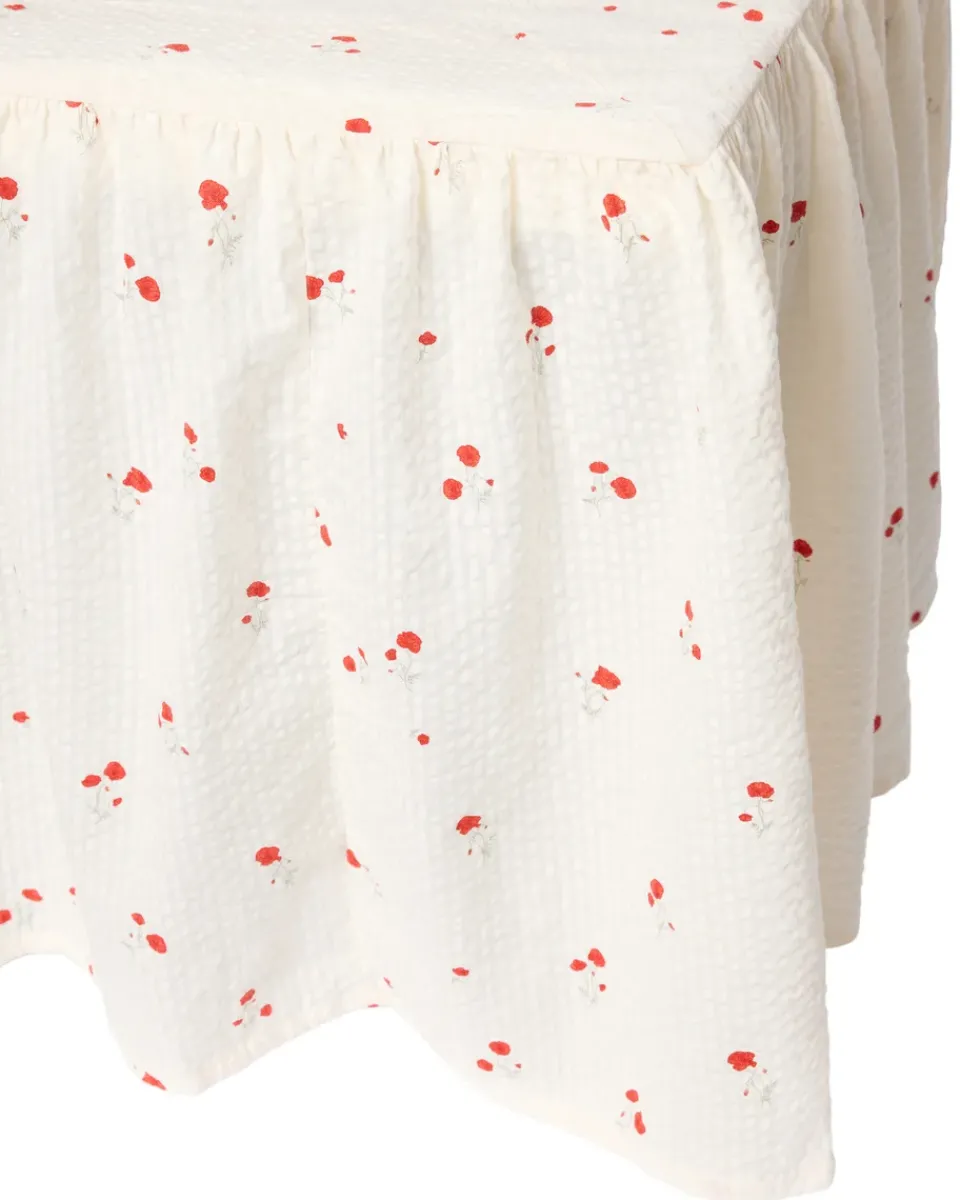 Valances^Garbo&Friends Poppy Seersucker bed skirt, 140x200x53 cm Red