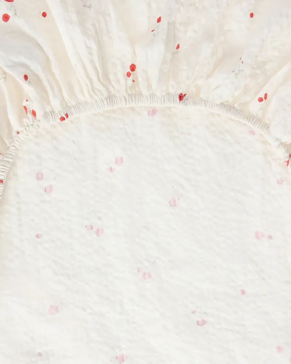 Online Garbo&Friends Poppy Seersucker fitted sheet, 160x200x30 cm Red