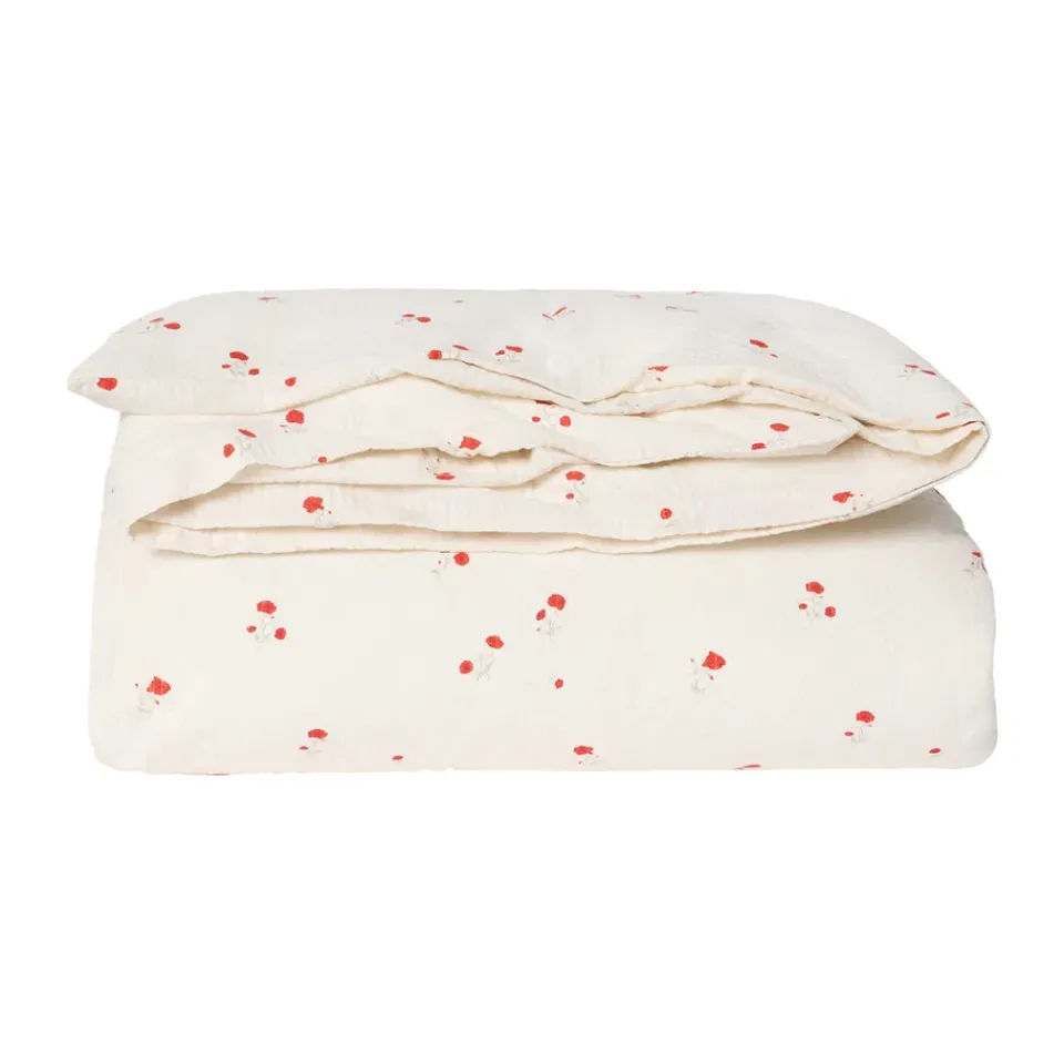 Clearance Garbo&Friends Poppy Seersucker junior bedding set, 100x130 cm/35x55 cm Red