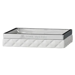 Lene Bjerre Portia soap dish, white-silver Silver-colouredWhite