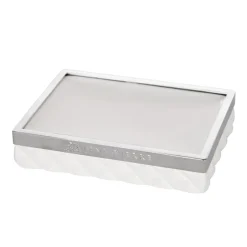 Lene Bjerre Portia soap dish, white-silver Silver-colouredWhite