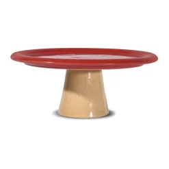 New Byon Porto cake plate Ø26x11 cm, Red-beige RedBeige