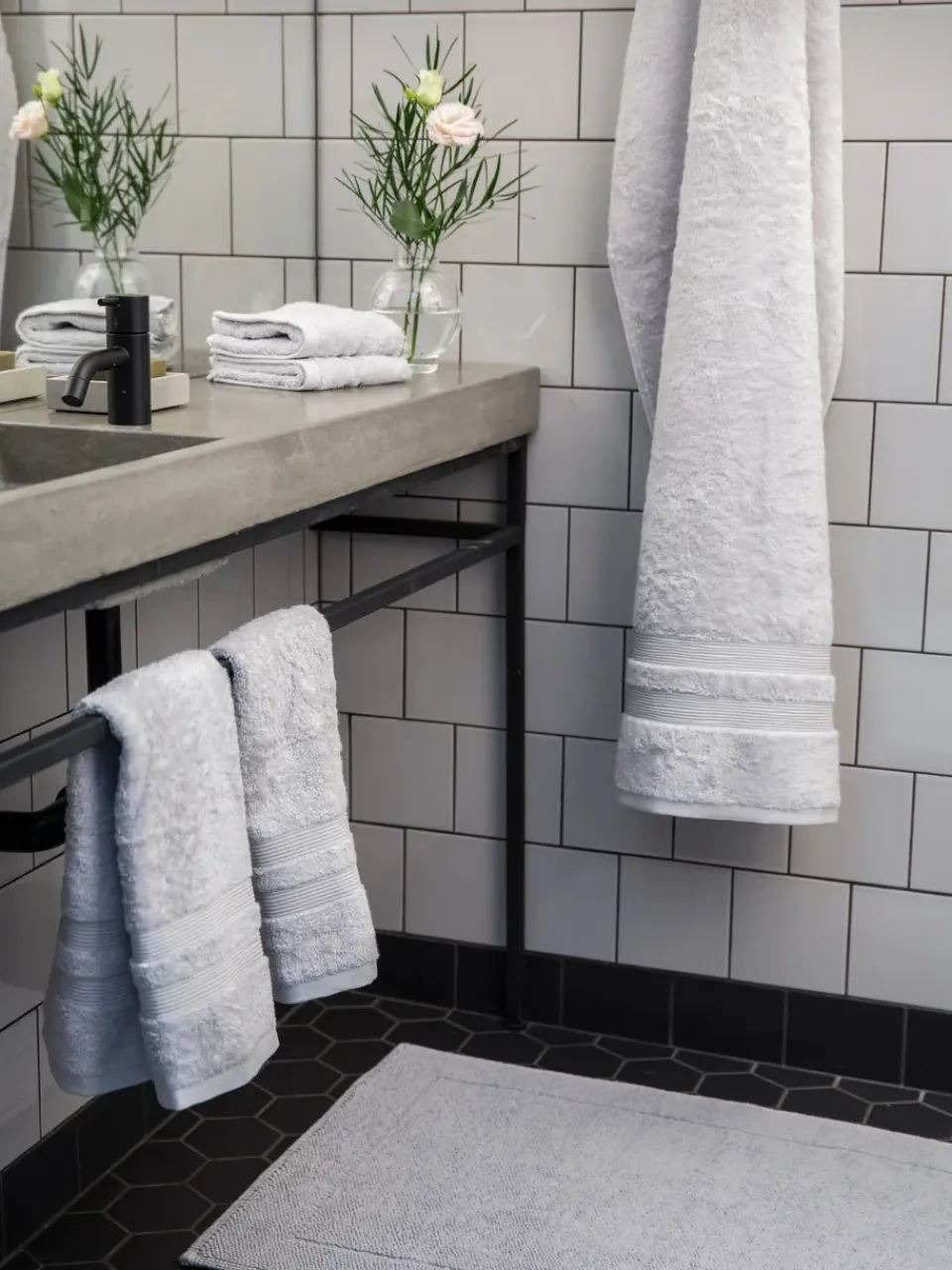 Outlet Mille Notti Portofino bathroom rug , Light , 60x90 cm Grey