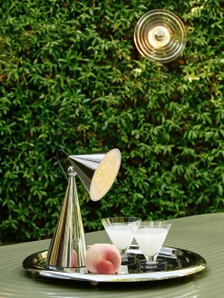 New Tom Dixon Pose Portable LED table lamp, Silver Silver-coloured