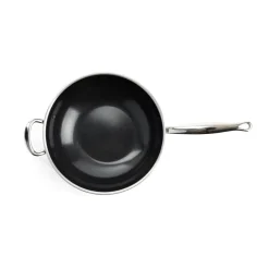 Woks^GreenPan Premiere wok, 30 cm BlackSilver-coloured