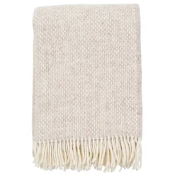 Discount Klippan Yllefabrik Preppy throw, melange Beige